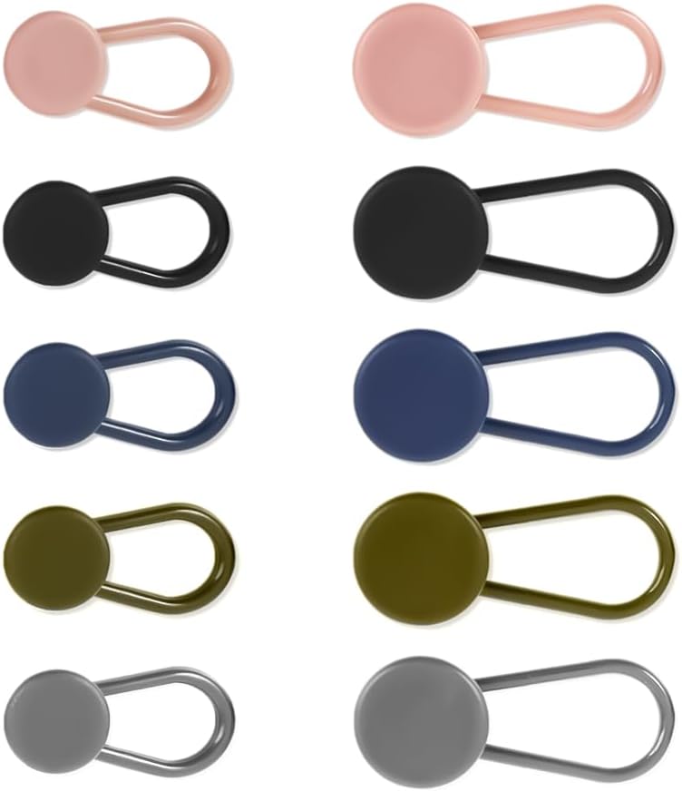 Mobi Lock 10 Pcs Pants/Trousers Button Extender Set - Flexible Waist Extenders - Instant Waistband Expansion for Men and Women - No Sewing Required - Image 1
